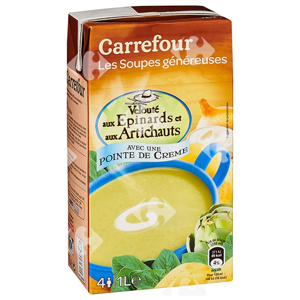 [656533] Velouté Épinards et Artichauts Carrefour 1L.