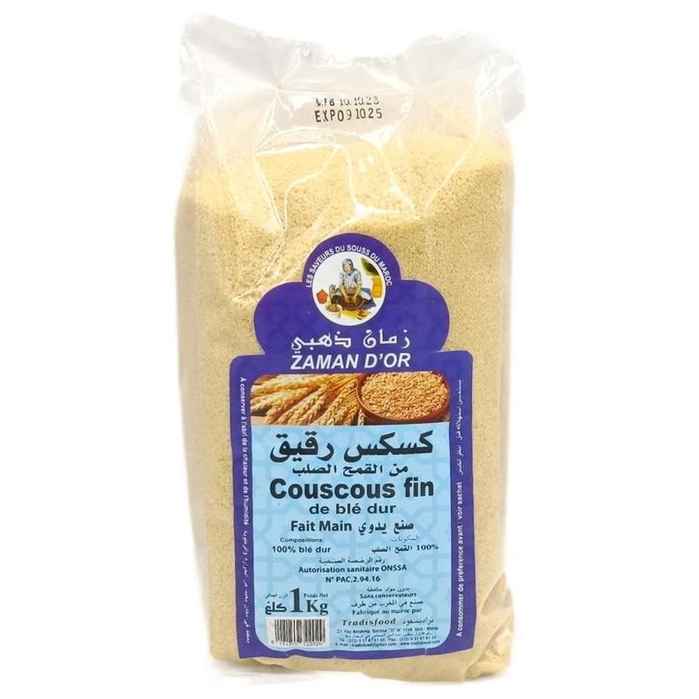 Couscous de Blé Dur Fin Zaman d'Or 1kg.