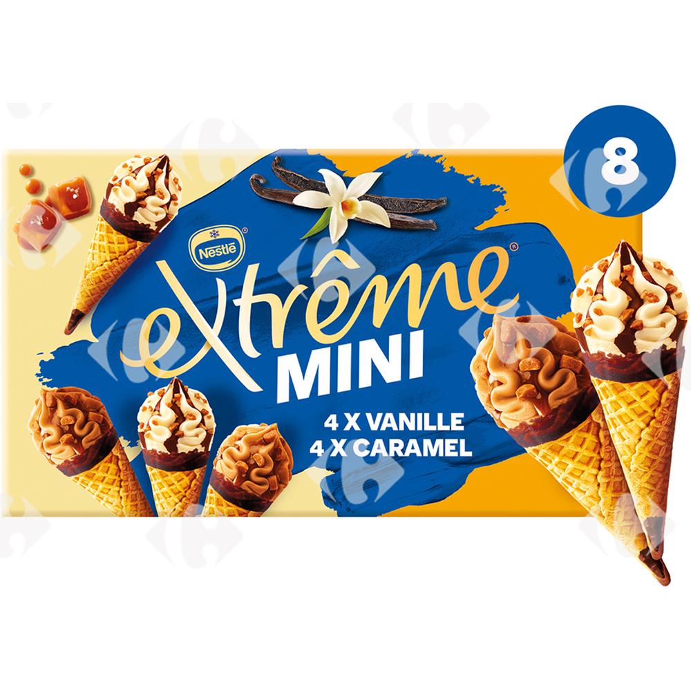 Mini Cônes Vanille Caramel Extrême 8x312g.