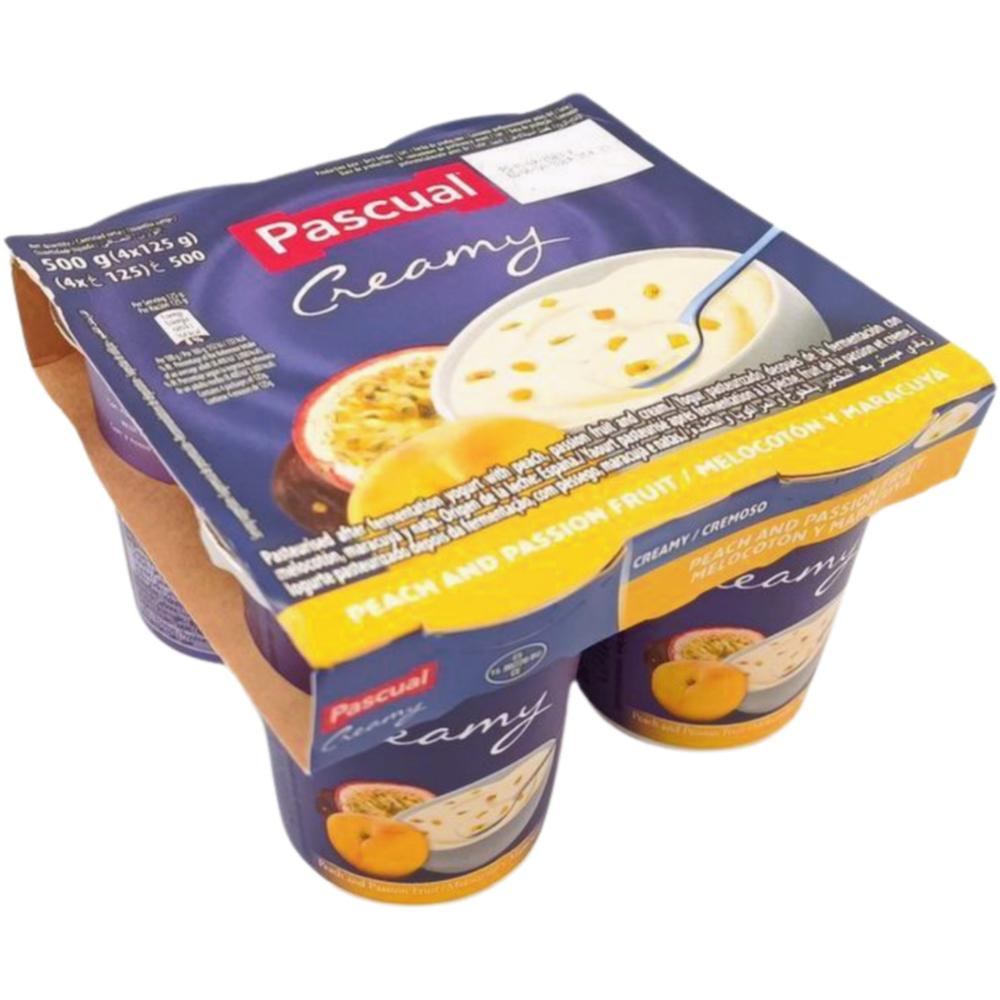Yaourt à Cuillère Crème à la Pêche et Fruit de la Passion Pascual 4x125g.