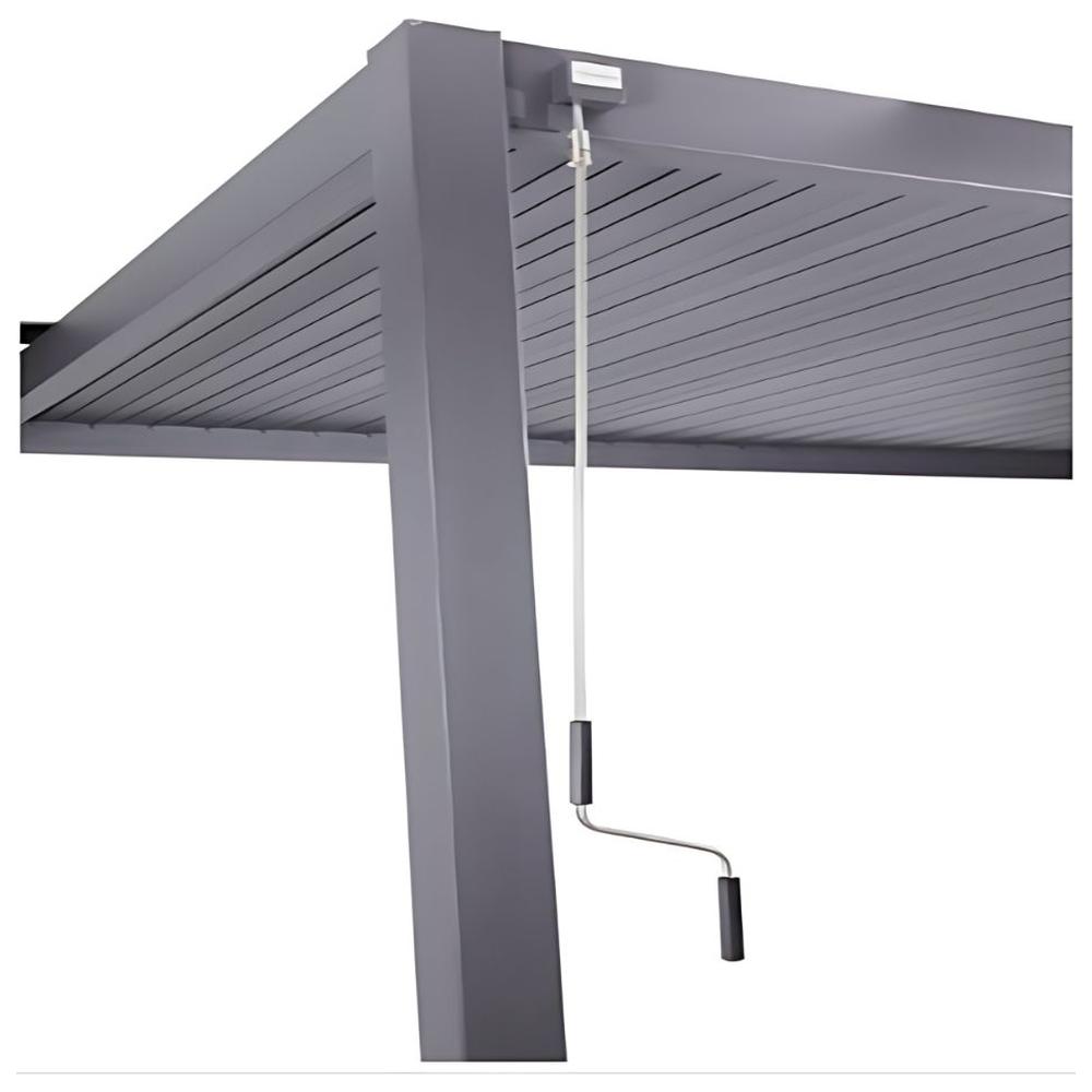 [693748] Tonnelle Gris Clair en Toile Retractablesse 3x3m