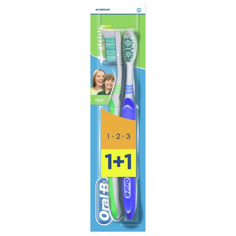 [549561] Brosse à Dents Natural Fresh Oral-B 1+1.
