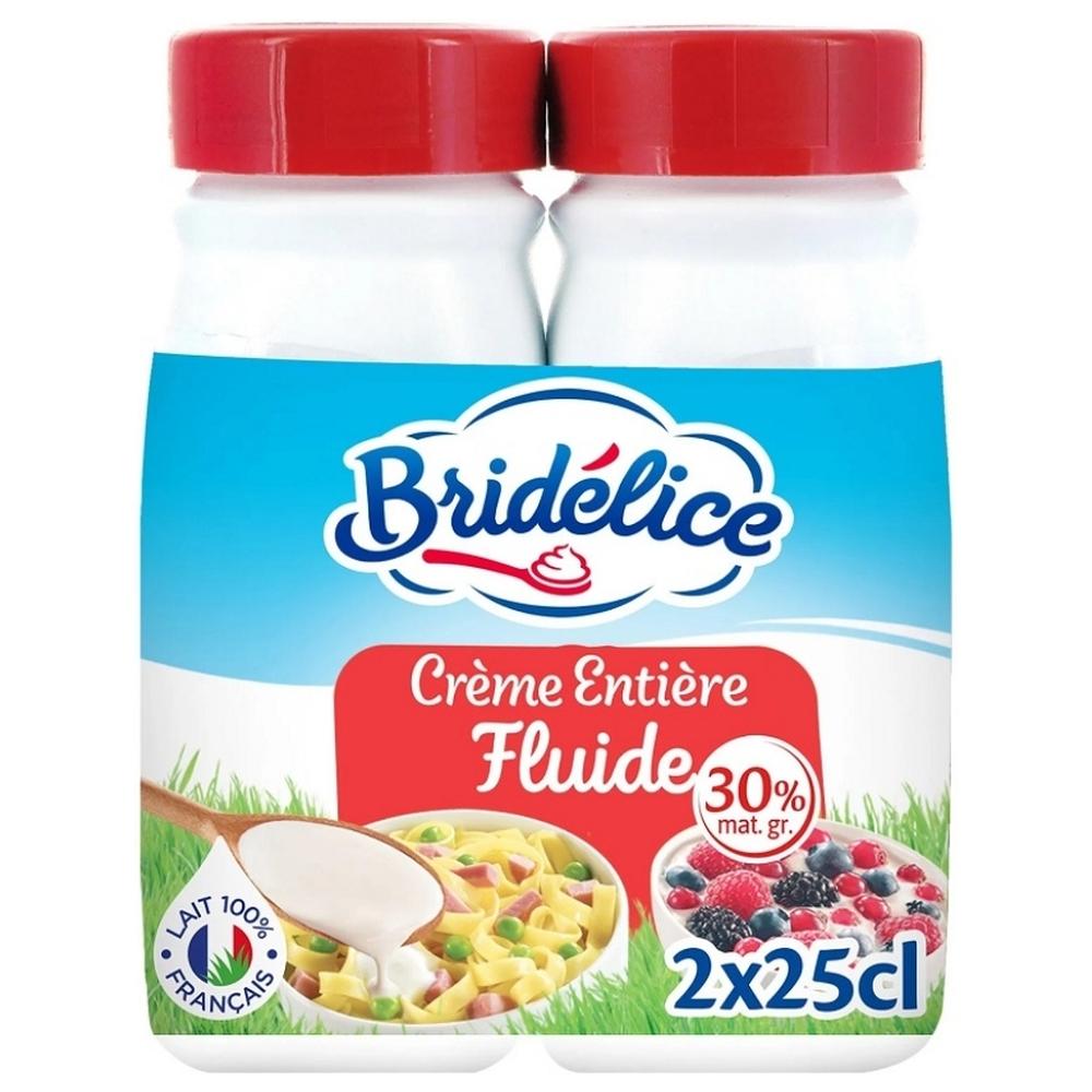[710622] Crème Fraiche UHT Entière Fluid 30% Mg Bridelice 2x25cl.