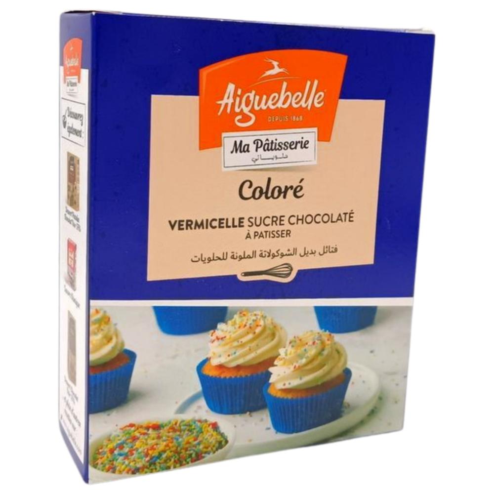 Vermicelles Sucres Chocolaté Couleur pour Décoration Aiguebelle 250g.