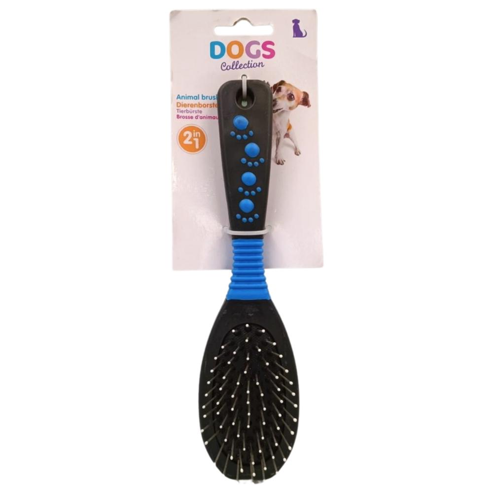 Brosse Animaux 2 en 1 Metal et Nylon
