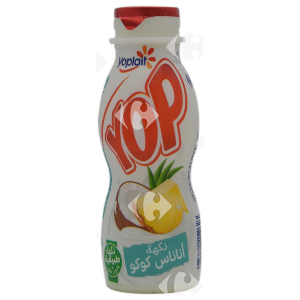 Yaourt à Boire Yop Ananas Coco Bouteille Yoplait 165g