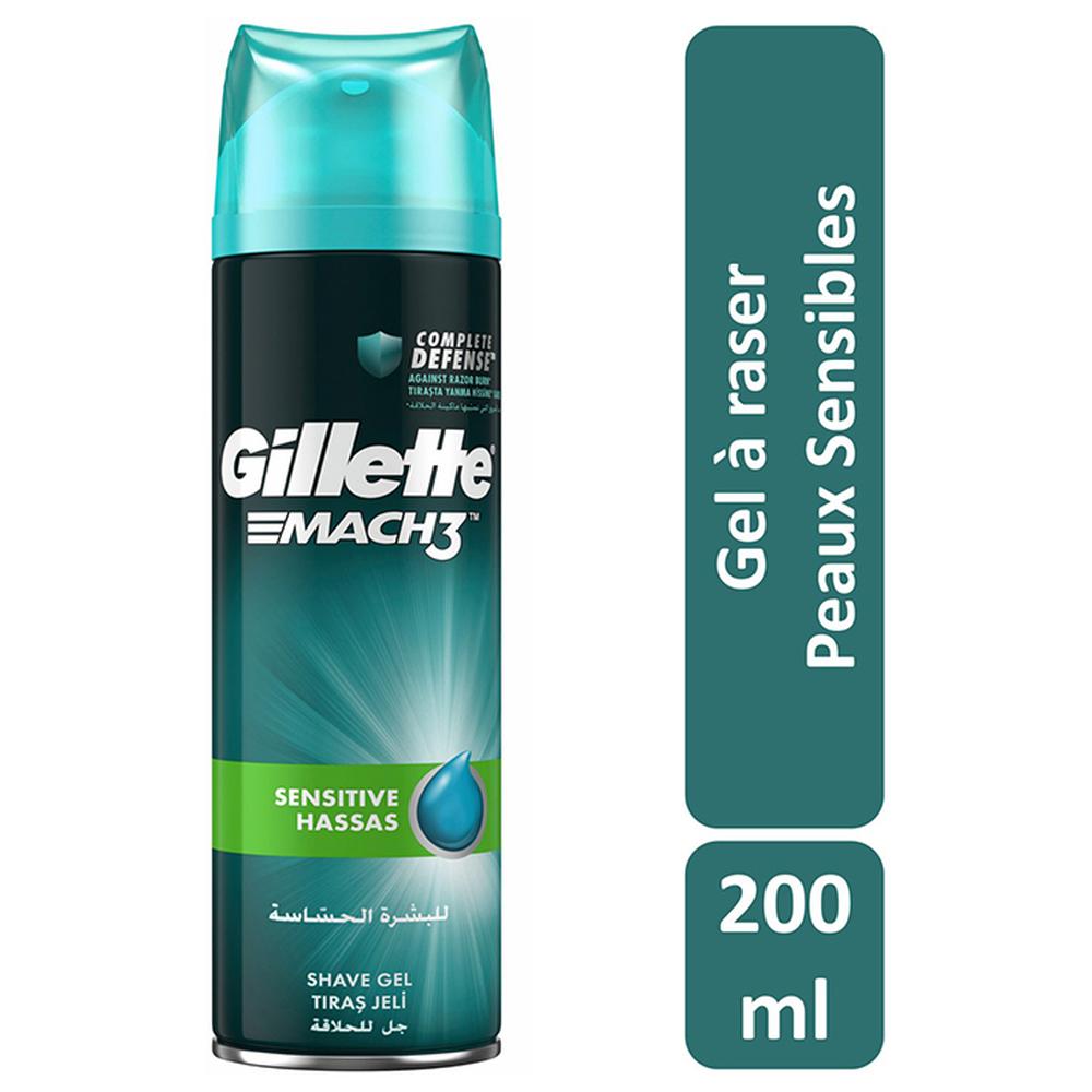 [365994] Gel à Raser Mach3 pour peaux sensibles Gillette 200ml.