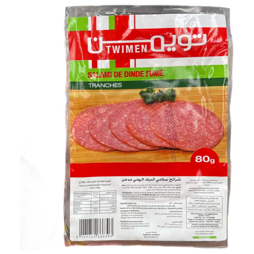 [727905] Salami de Dinde Fumé en Tranches - Charcuterie - Twimen 80g