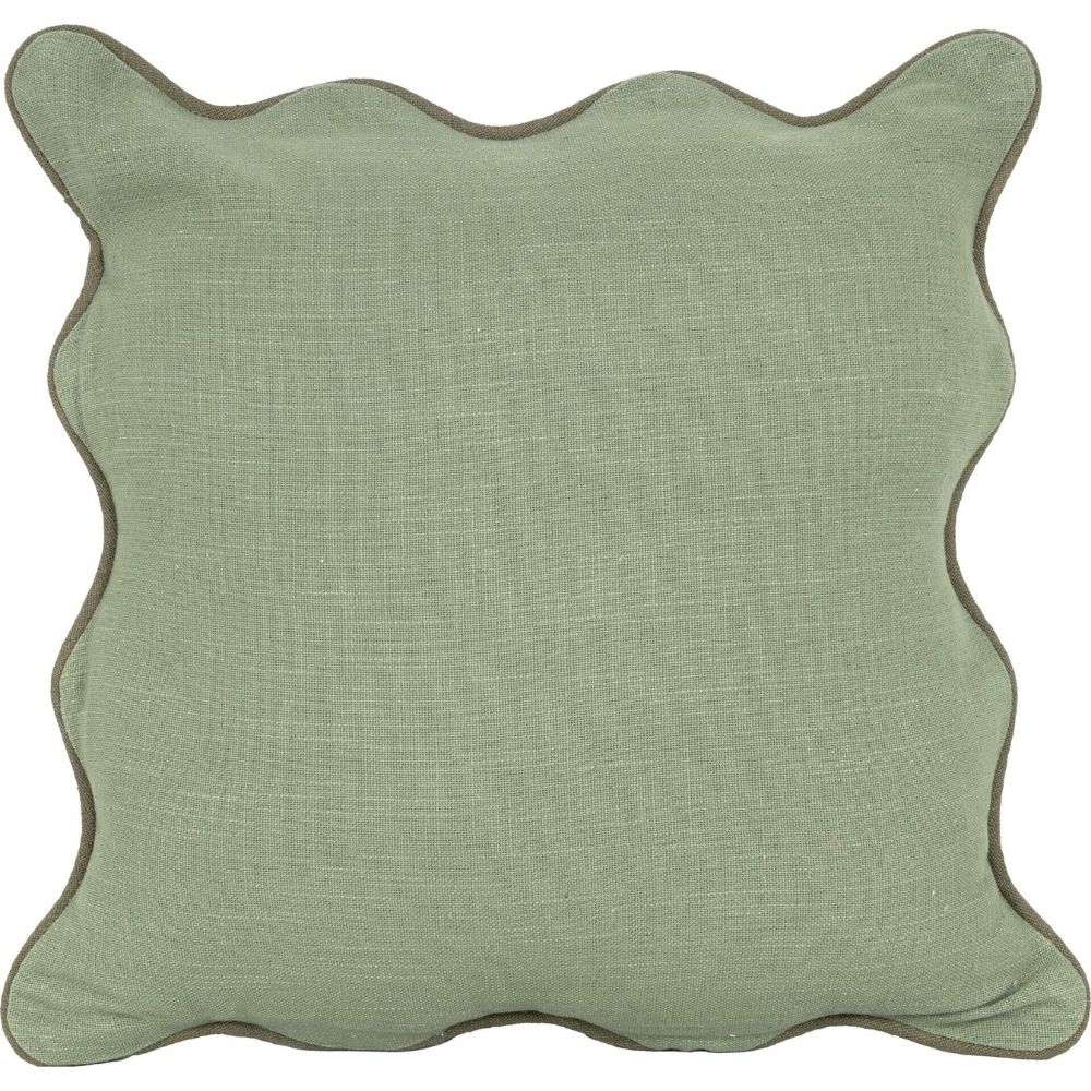 Coussin Carré Vert Coupé Ondulé Kasa 45x45cm