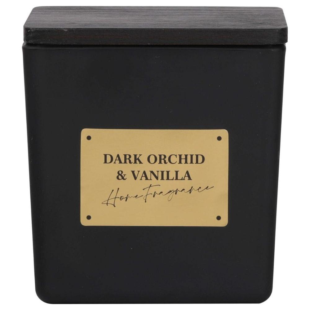Bougie Noir sur Tasse Carrée avec Couvercle Kasa 190g 8,5x8,9 cm 