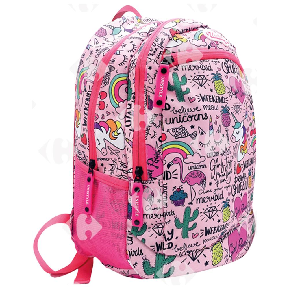 [702509] Sac à dos 18'' pour Filles Tissu imperméable 3 poches (6 motifs disponibles)