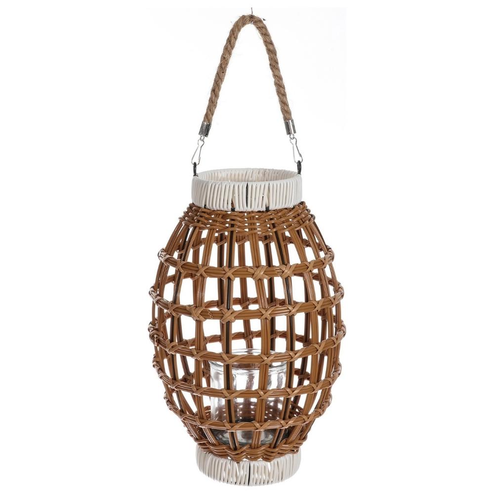 [721797] Lanterne Tissée avec Corde Blanche Kasa 35 cm