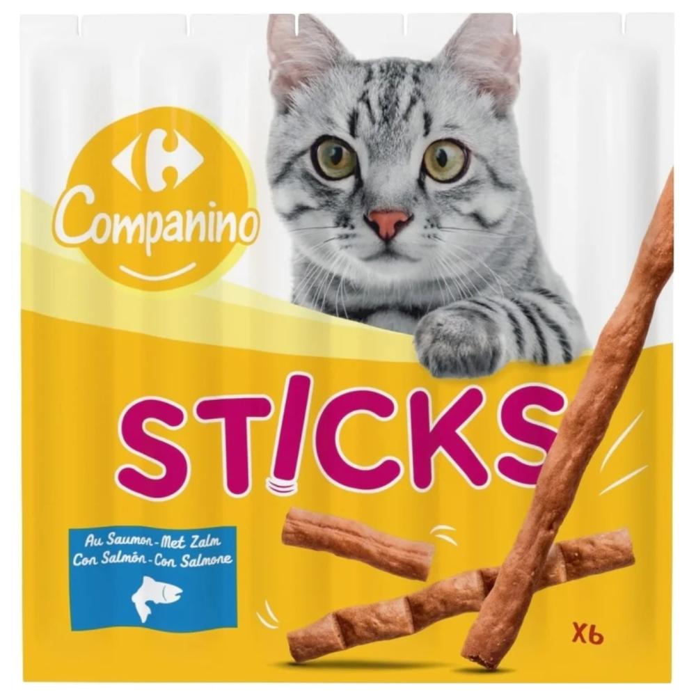 [375715] Friandise pour Chat Sticks au Saumon Carrefour Campanino 5g 6 unités