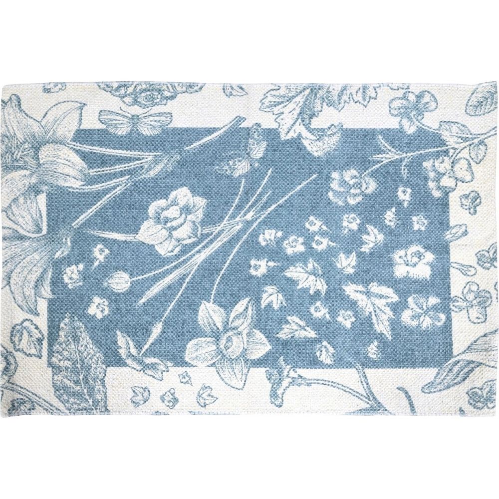 Tapis Fleurs Bleues Kasa 60x90cm