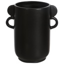 Vase en Céramique Noir Double Poignées Kasa 13x20 cm