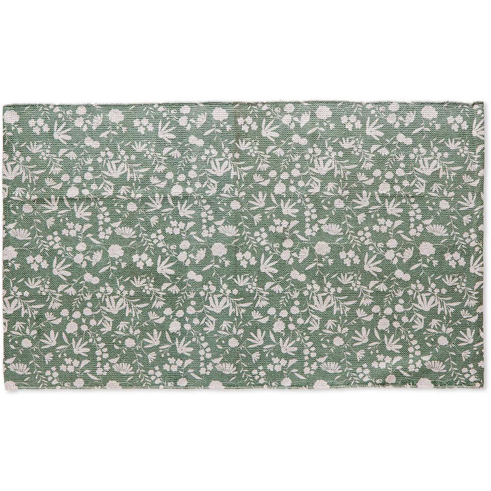 Tapis Imprimé Fleurs Vertes 90x150cm