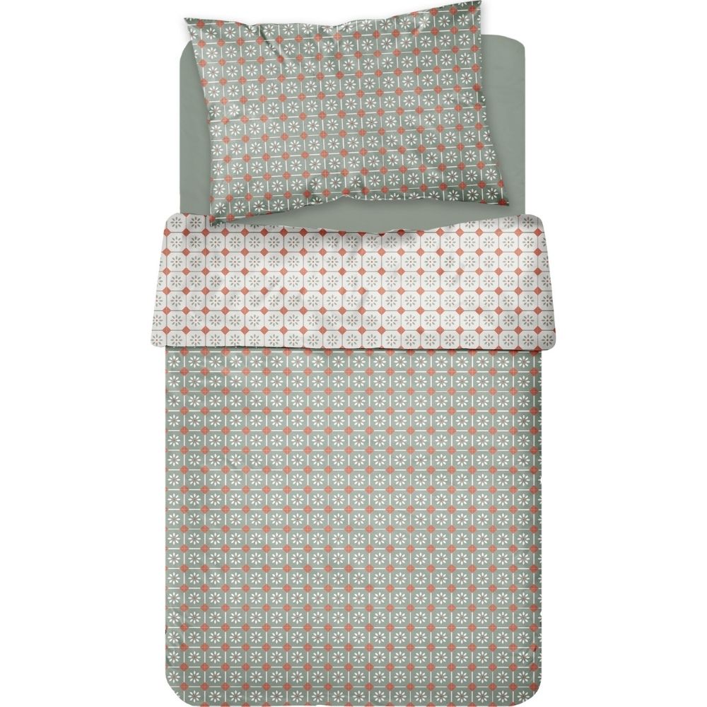 [731277] Set de Draps Microfibre Vert Kasa 160x270cm