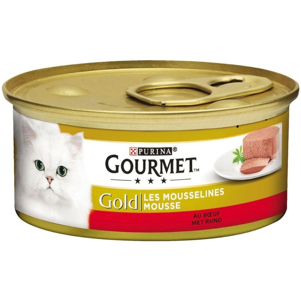 [611887] Mousseline au Bœuf pour Chat Gold Gourmet Purina 85g