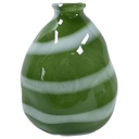 Vase en Porcelaine Rayures Horizontales Blanches Kasa 16x20cm 