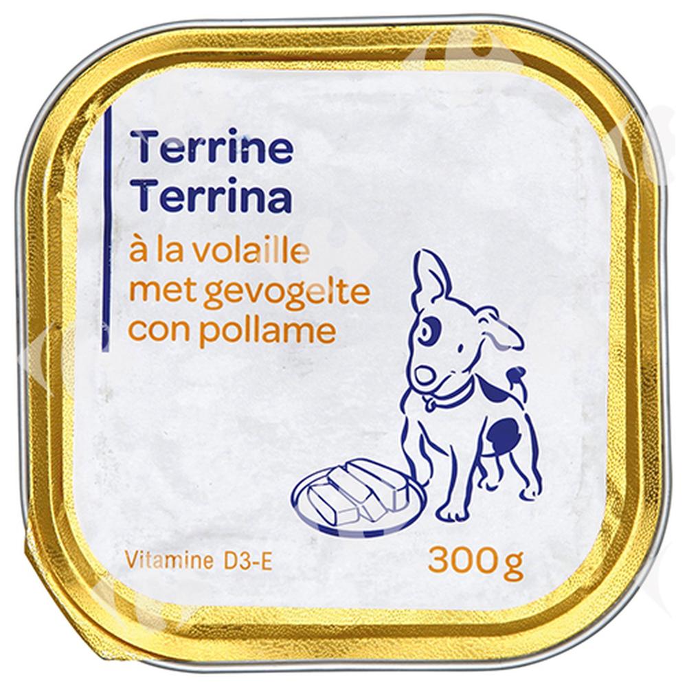[521230] Terrines pour Chiens à la Volaille Carrefour Blanc 300g