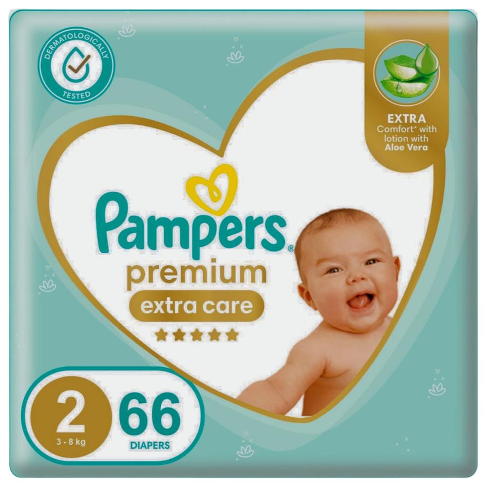 [604982] Couches Bébé Premium Care Taille 2 (3-8kg) Pampers 66 unités