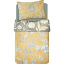 Set de Draps Coton Orange Fleur Gris Kasa 160x270cm