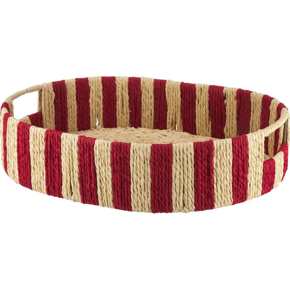 Panier Ovale à Rayures Rouges Kasa