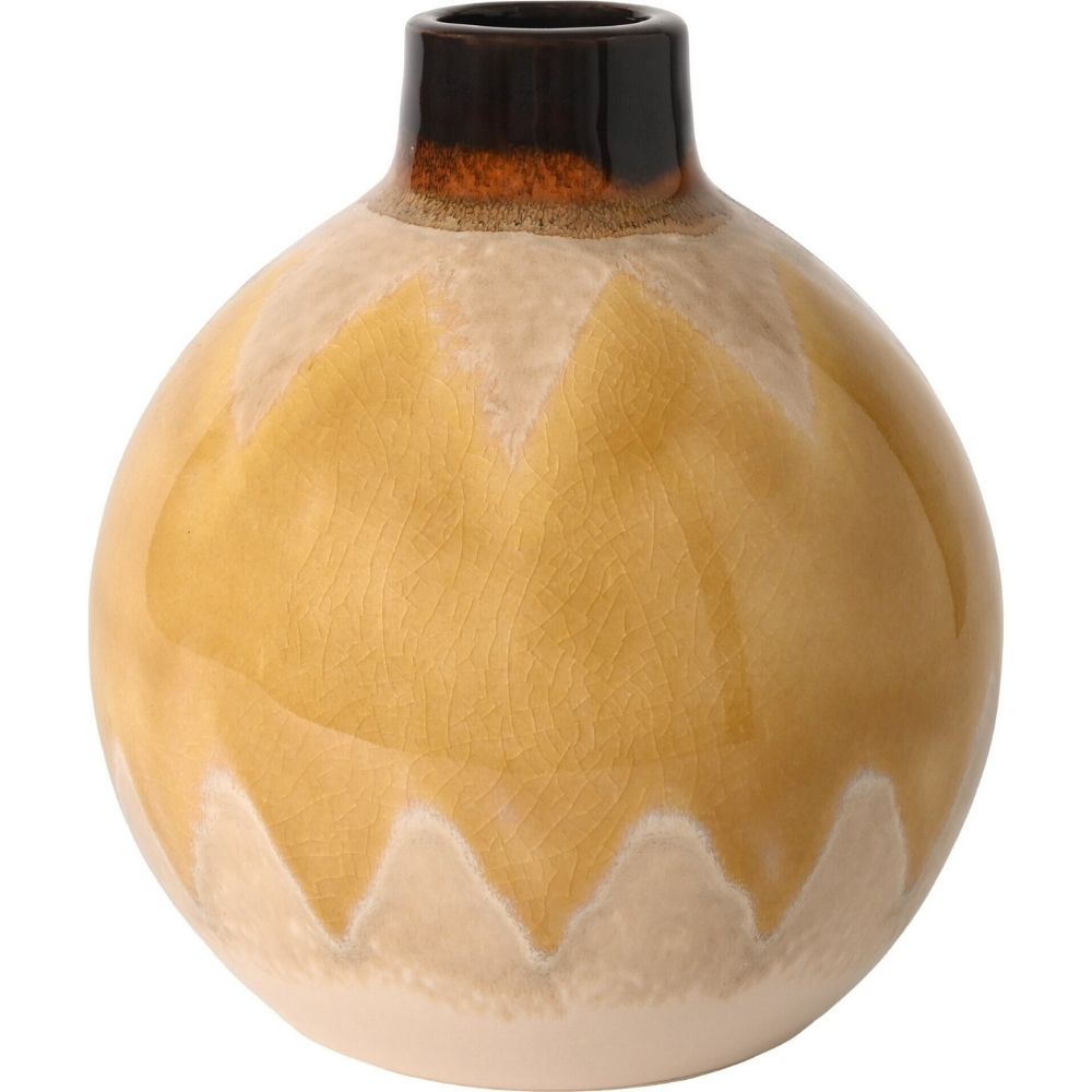 [730667] Vase Kasa en Céramique Dégradé Jaune 16,5cm