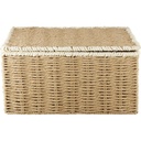 Box Rectangulaire en Métal et Jute avec Bord Blanc Kasa 24x34x17 cm