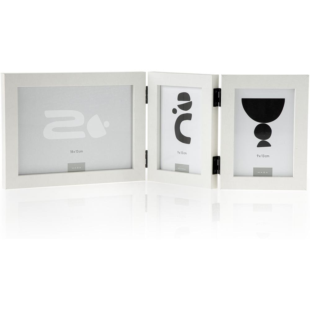Cadre Photo Triple Pliable Blanc Noir Kasa