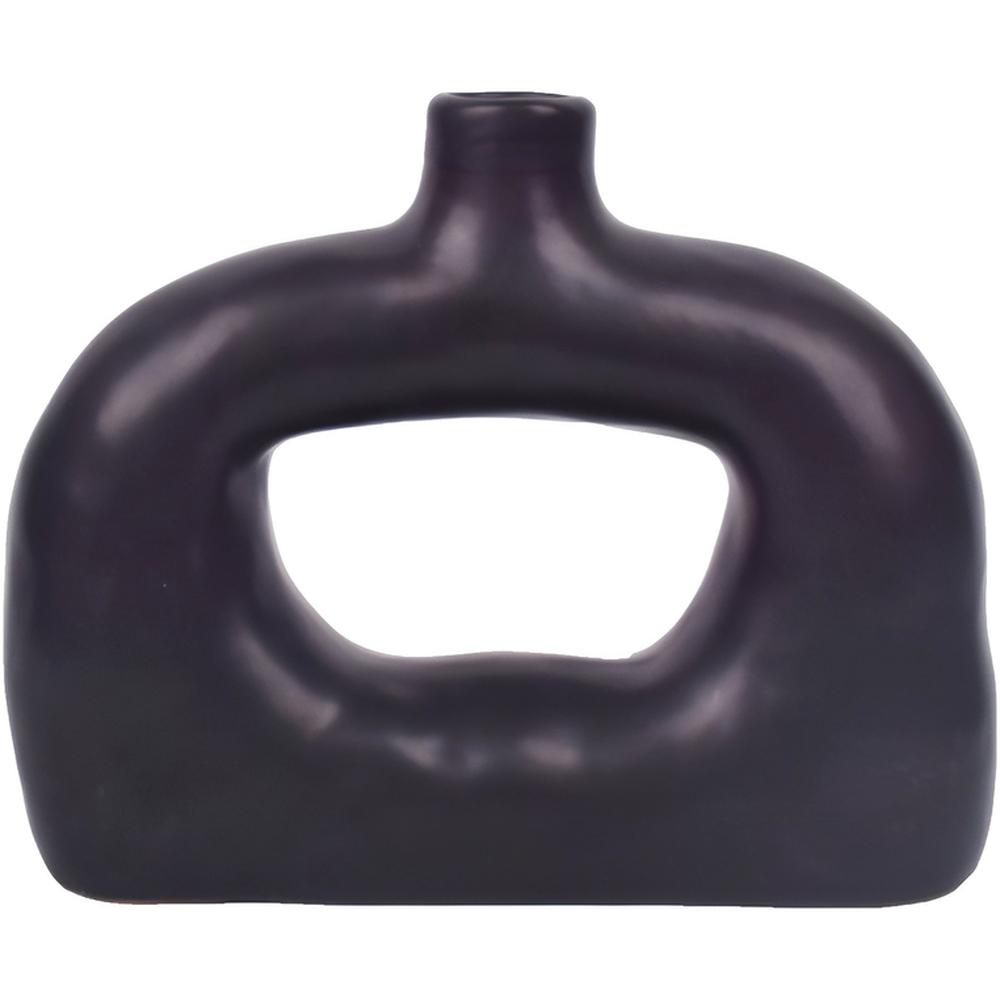 Vase Porcelaine Noir 1 Trou Kasa 20,3cm