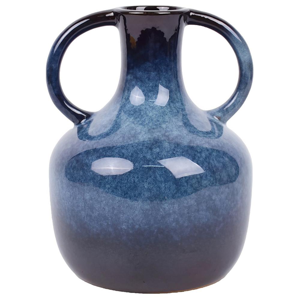 [711507] Vase Porcelaine Bleu avec Ailes Boho Kasa 18,7cm