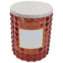Bougie en Verre avec Couvercle Bois Ocre Cannelle Kasa 8 cm