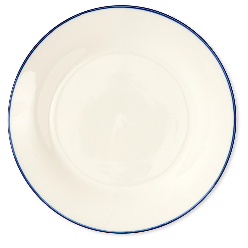 [710773] Assiette Vaisselle en Porcelaine Bord Bleu Kasa 25x20x19cm 12 unités