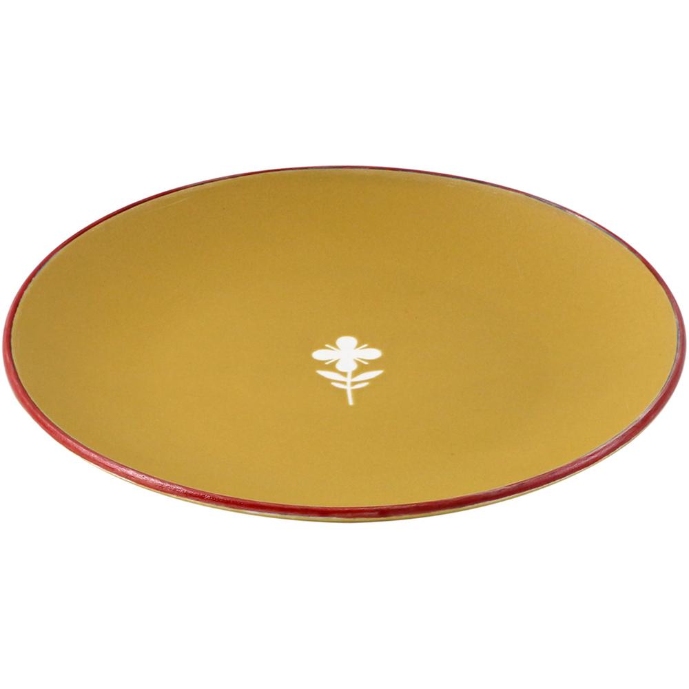 [711159] Assiette Plate Porcelaine Jaune Boho Kasa 15.6cm