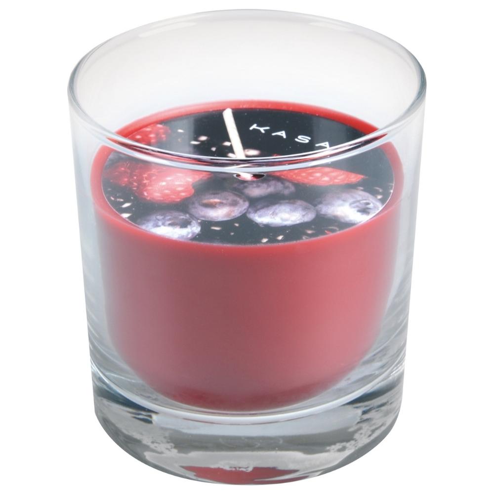 [701142] Bougie Parfumée aux Fruits Rouges en Verre Kasa 50g