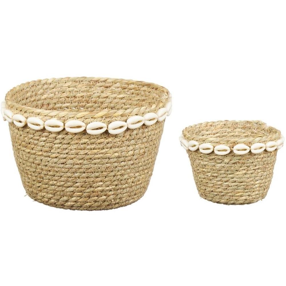 Set de Paniers en Herbe Marine avec Coquilles Kasa 2 pièces