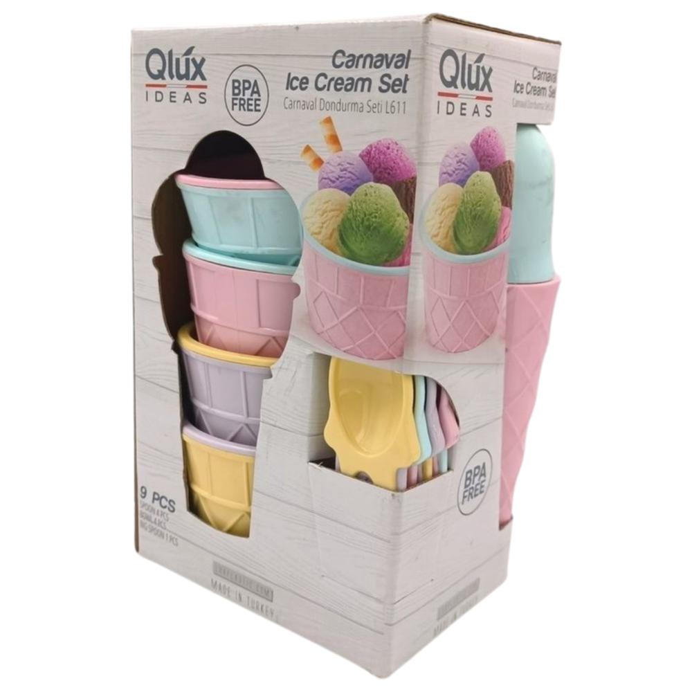[683197] Ensemble de Crèmes Glacées en Plastique Qlux 9 pièces