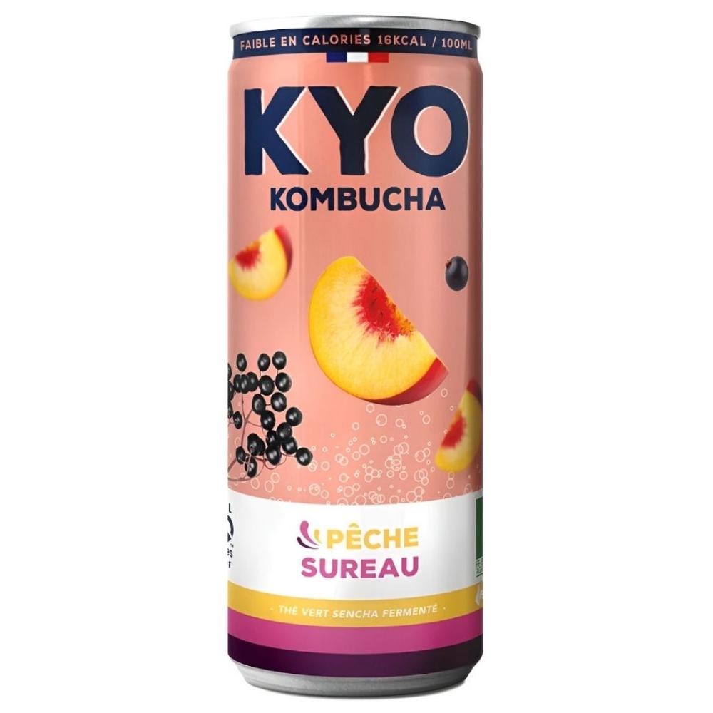 [720911] Kombucha Pêche Sureau Kyo Canette 330 ML
