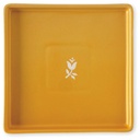 Assiette Porcelaine Carrée Flower Jaune Kasa 18cm