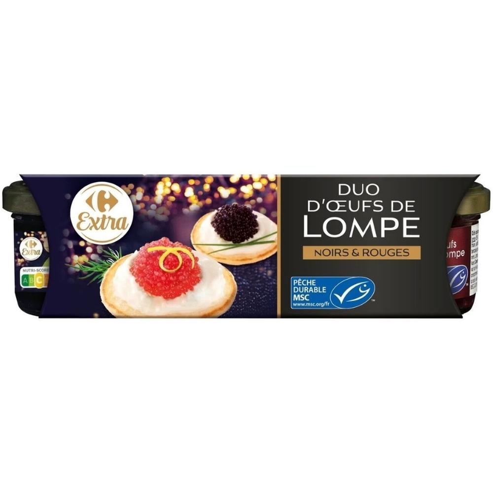 Œufs de Lompe Noir et Rouge Carrefour Extra 2x80g