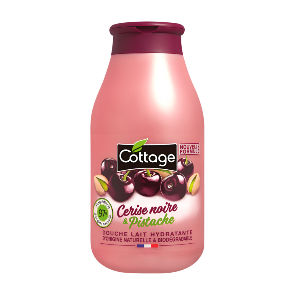 [693114] Douche Lait Hydratante Cerise Noire et Pistache Cottage 250ml.