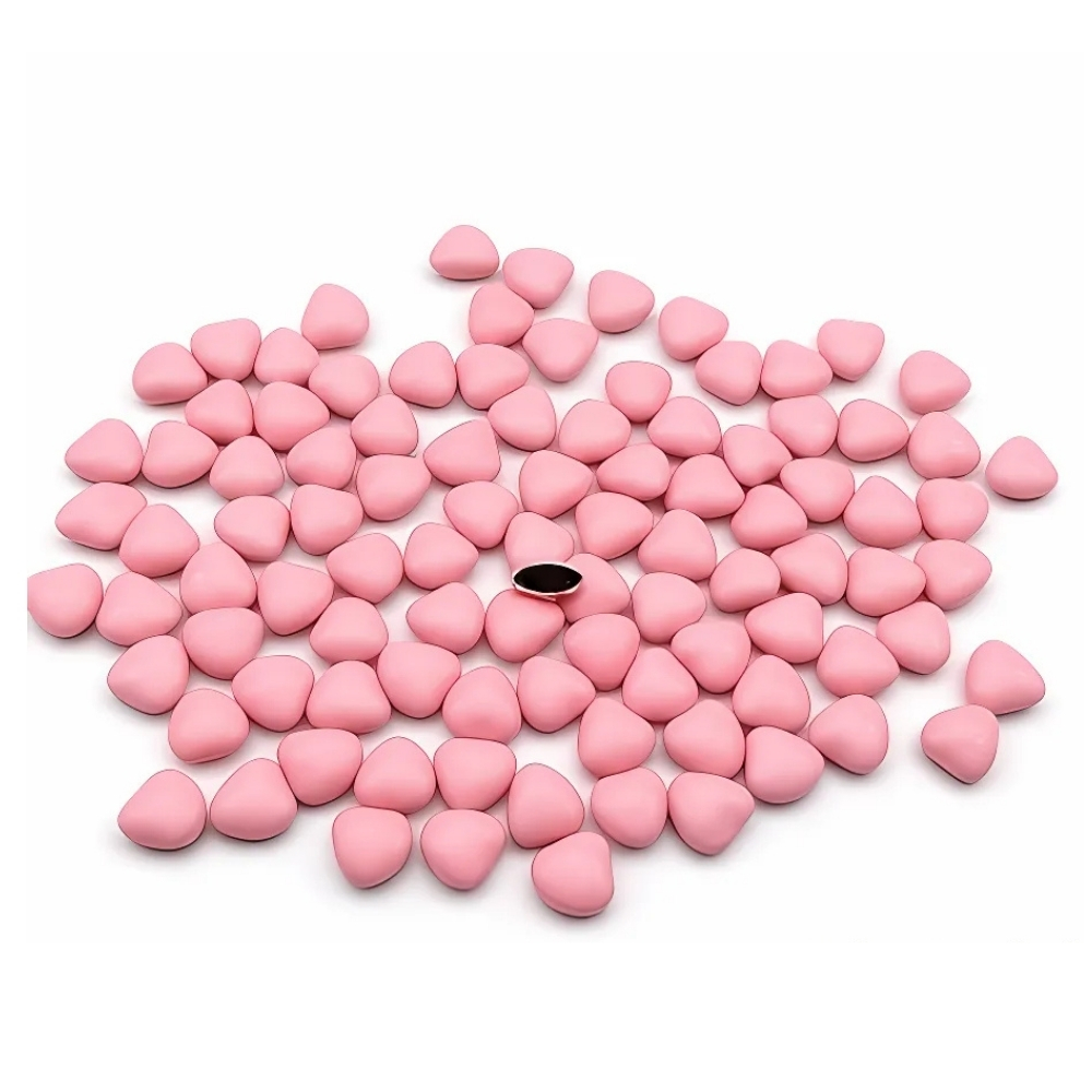 Dragées Coeur Chocolat Rose 200g