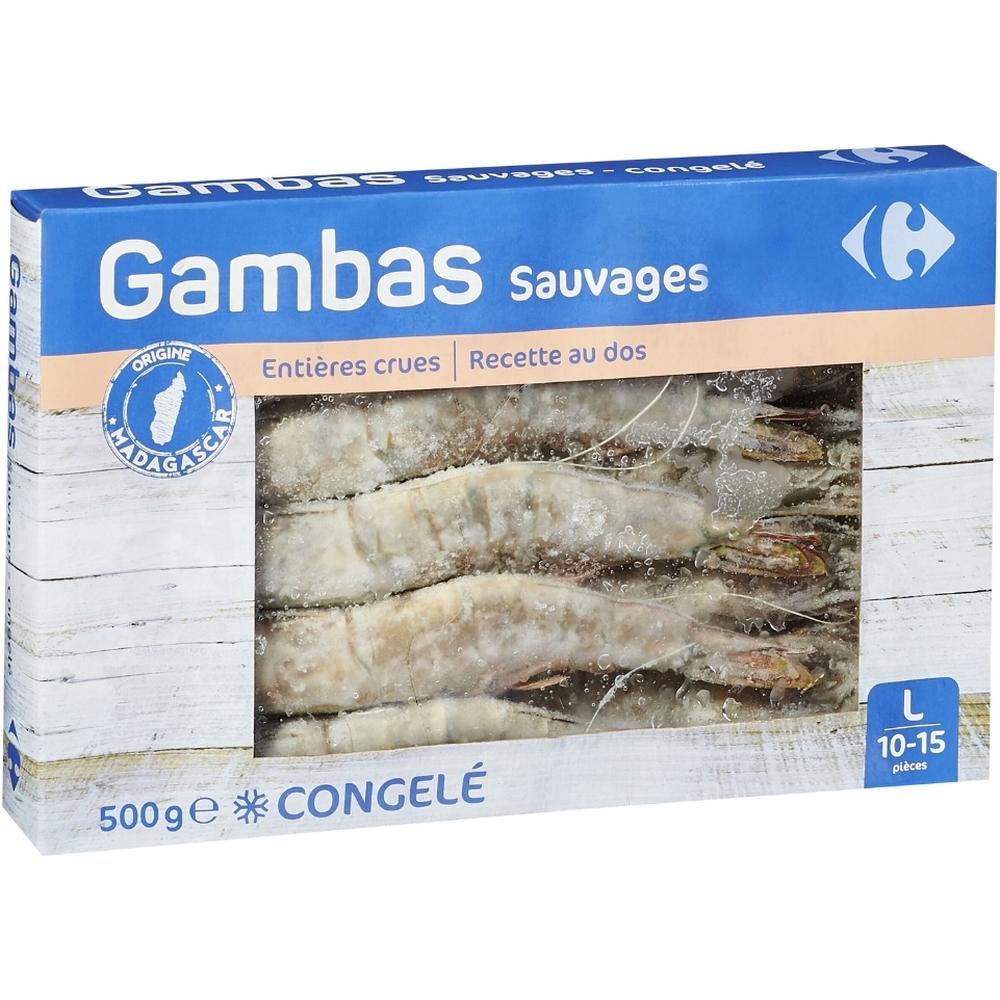 [672309] Gambas Sauvages Entières Crues 20/30 Carrefour 500g