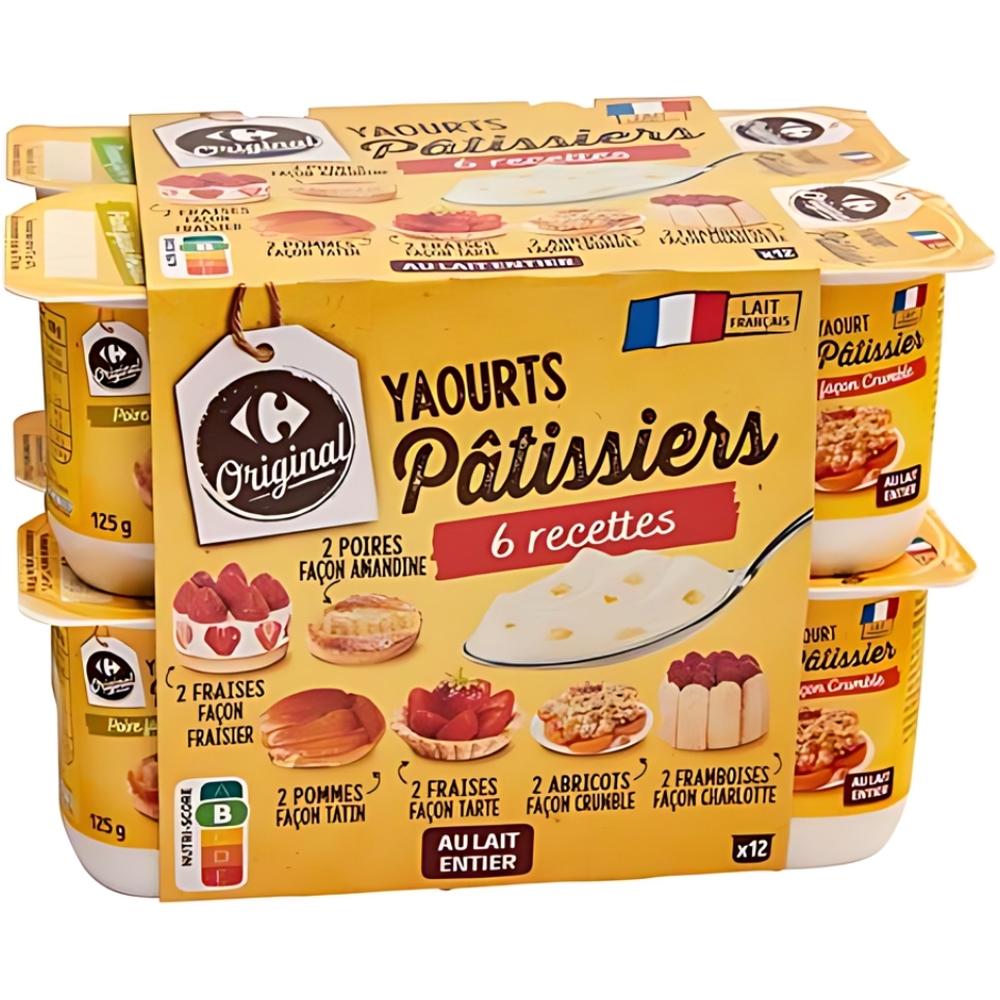 [714436] Yaourt à La Cuillère Pâtissier 6 Recettes Carrefour Original 125g 12 unités