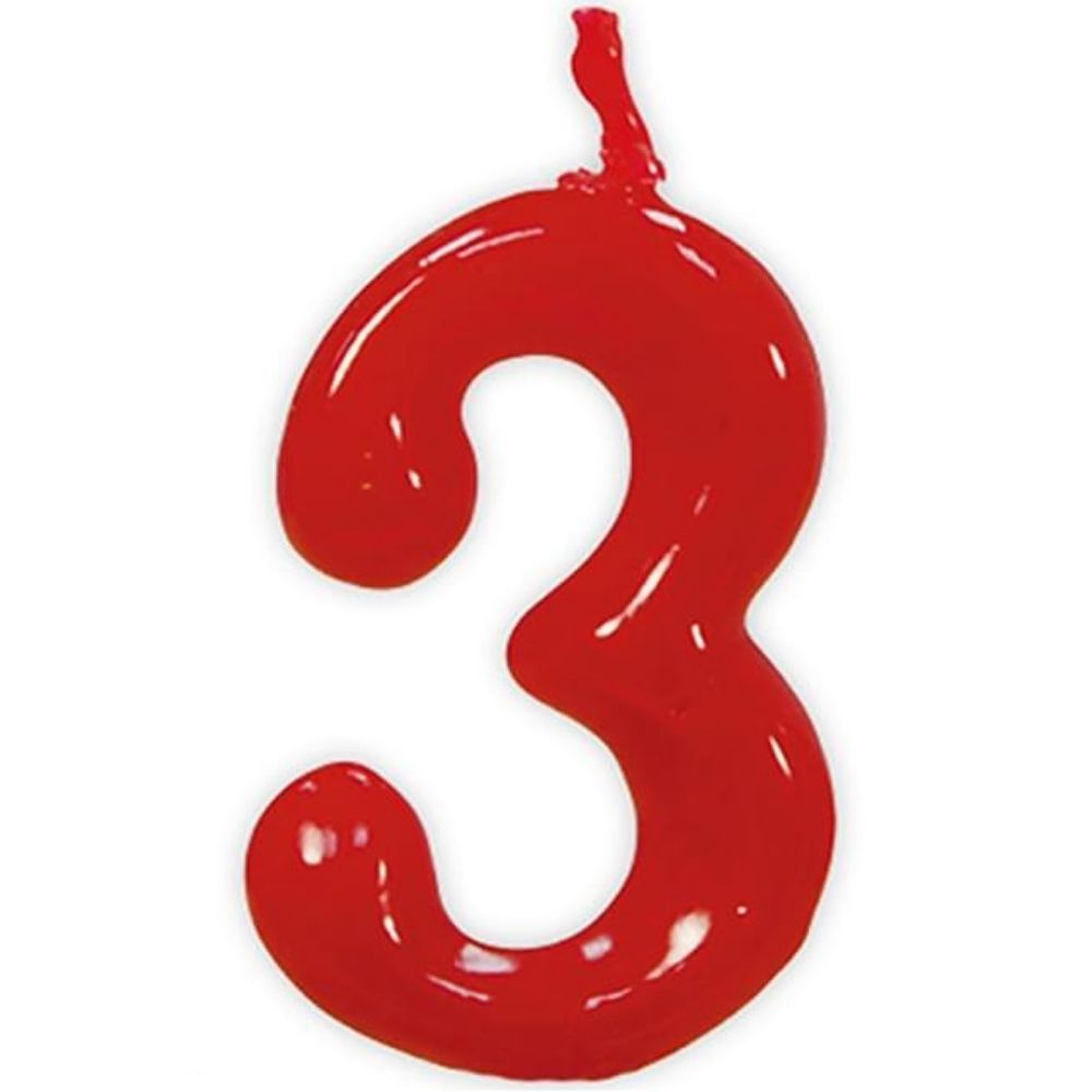 [574515] Bougie Anniversaire Rouge Numéro 3