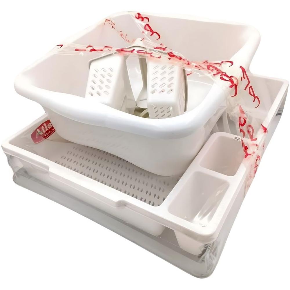 [713377] Égouttoir à Vaisselle avec Plateau et Bassine 10L