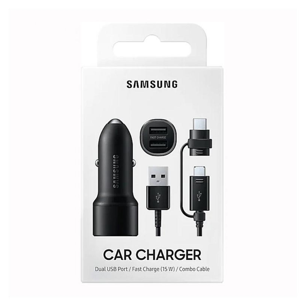 Chargeur de Voiture Samsung 2 ports USB 15W avec câble noir