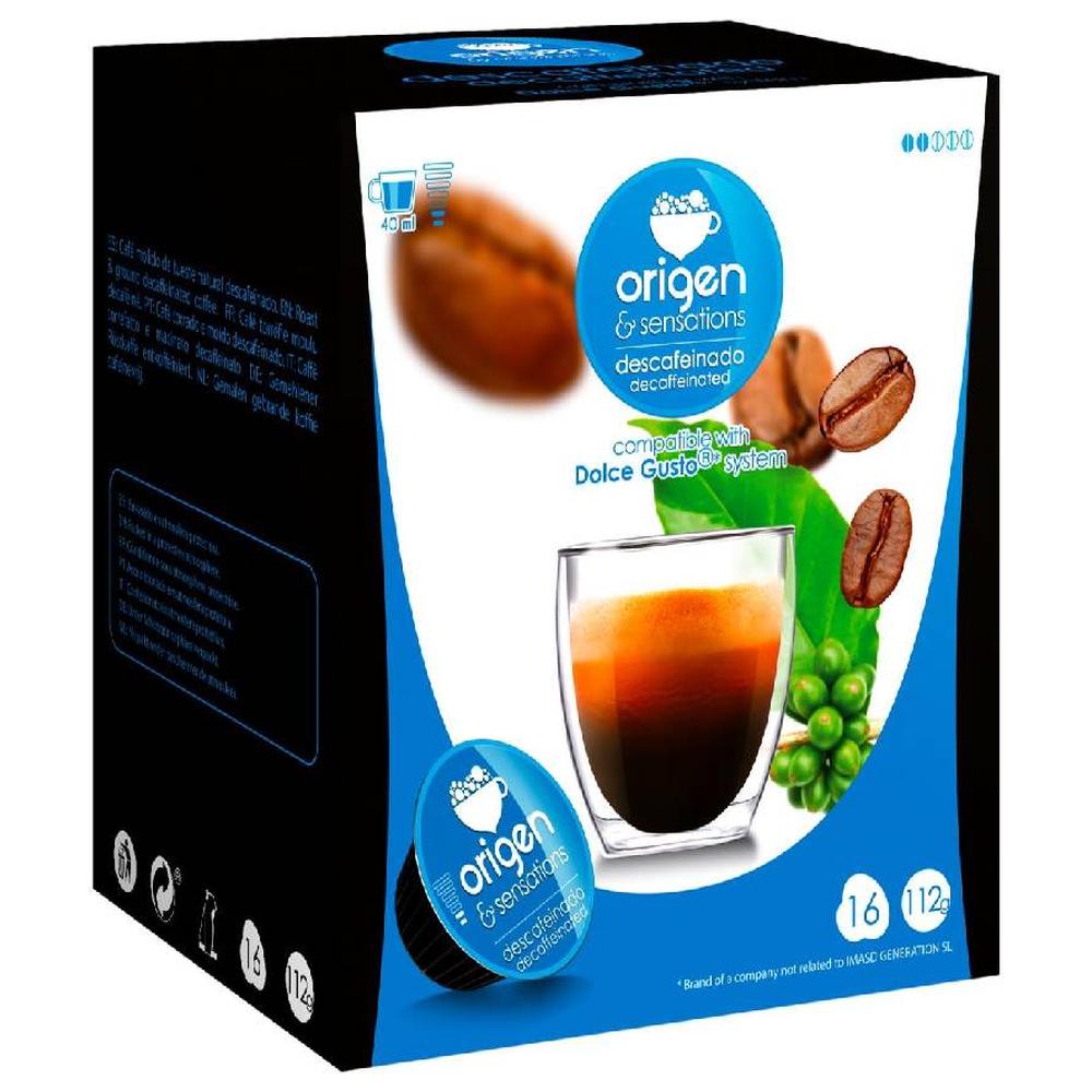 Dosettes Café Décaféinées Origen 16 unités