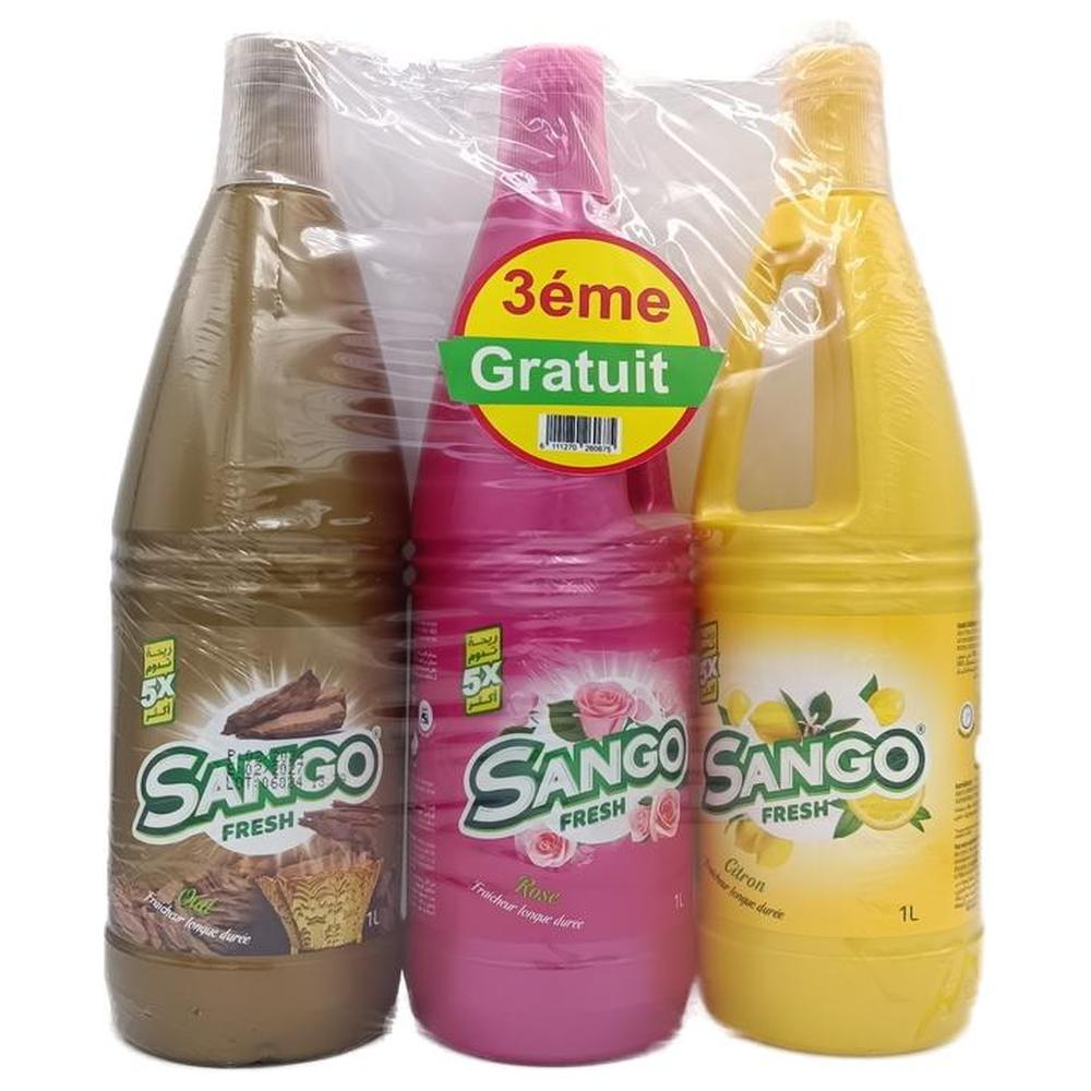 Lot 3 Nettoyants Sol Sango 1L (Citron, Rose, Oud) – 2 achetés + 1 gratuit